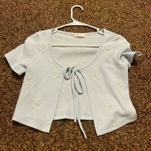 women’s blue cardigan top